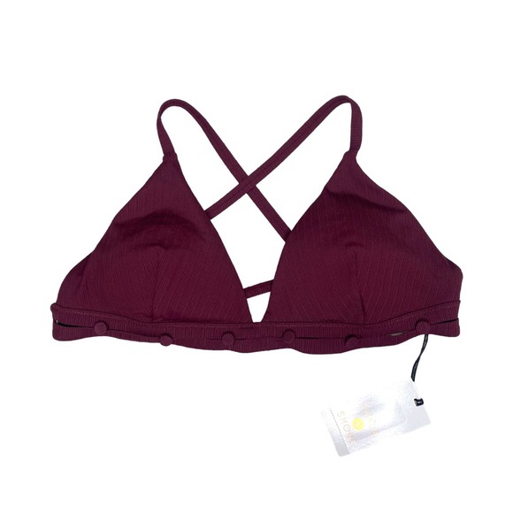 NWT Shade and Shore Burgundy Bikini Top Size Large - Picture 1 of 5